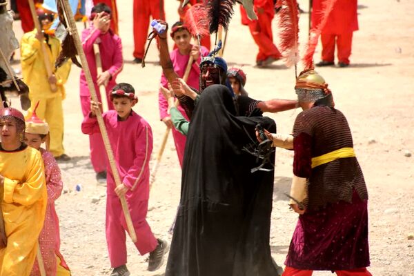 مراسم خیمه سوزی هیات «خیام الحسین» در قم