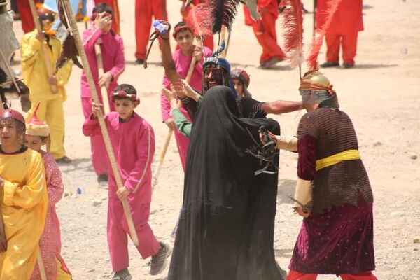 مراسم خیمه سوزی هیات «خیام الحسین» در قم