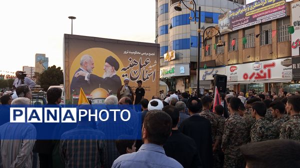 تجمع حضور شهروندان ساوجی در پی شهادت مظلومانه شهید اسماعیل هنیه