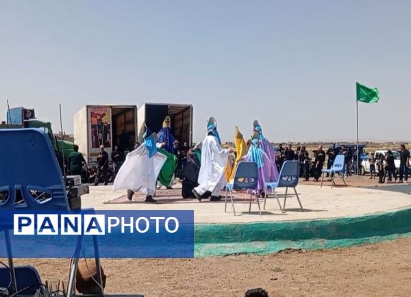 آیین استقبال از هیئت های عزاداری در روستای عشق آباد 