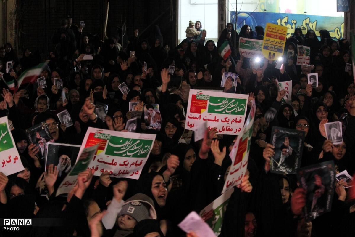 راهپیمایی مردم شهرستان خلیل آباد در پی شهادت جانسوز رهبر معظم انقلاب
