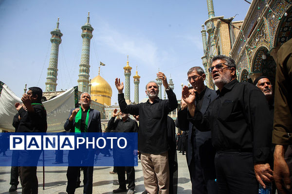 حضور دسته‌عزاداری سالروز شهادت امام جعفر صادق(ع) در حرم حضرت معصومه(س)