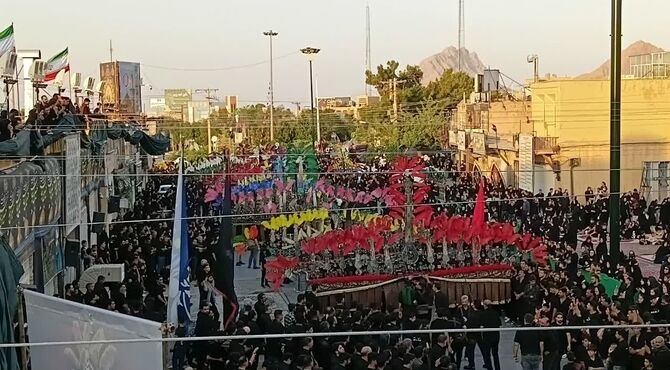 آیین علم کشی روز تاسوعای حسینی در تفت