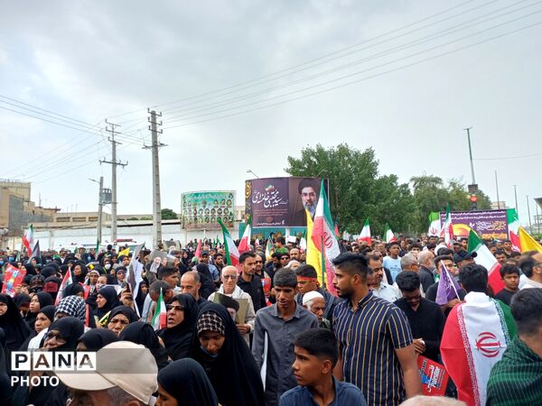 میناب در روز قدس؛ فریاد همبستگی و استکبار ستیزی در شهر مقاومت و ایثار