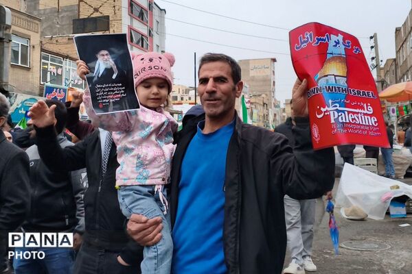 تجدید پیمان مردم ولایتمدار بهارستانی با سومین رهبر انقلاب در روز قدس