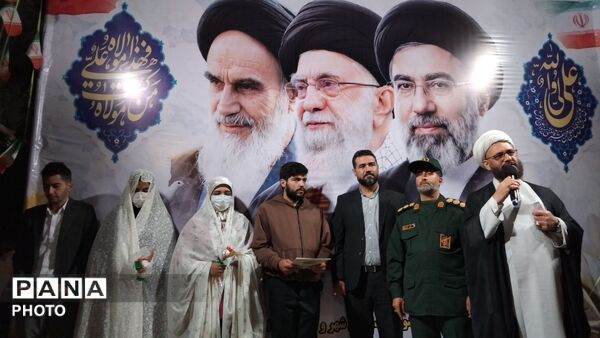 مراسم جشن عروسی دو زوج اهری همزمان با عید سعید غدیر خم 