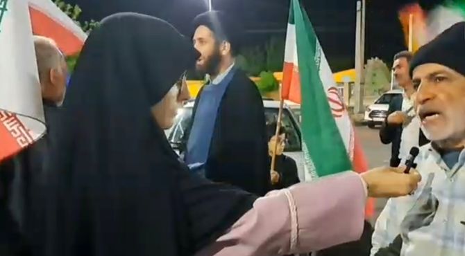 تجمع شبانه اهالی انقلابی روستای ابرجس قم در شهر کهک 