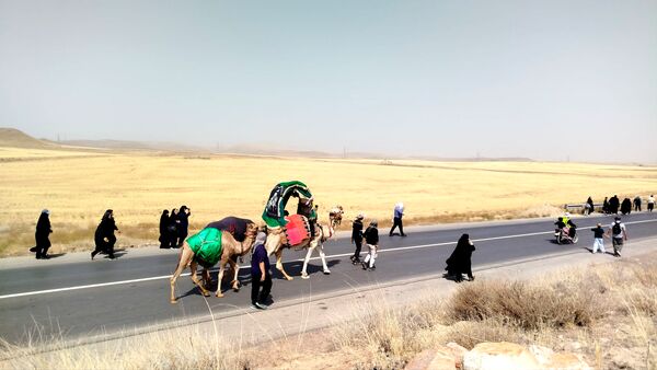 پیاده روی زائران امام رضا(ع) از ملک آباد تا مشهد 