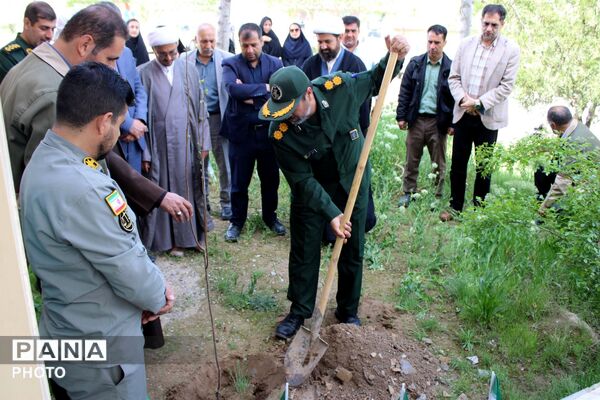 نهال کاری در فاروج به یاد دانش‌آموزان میناب 