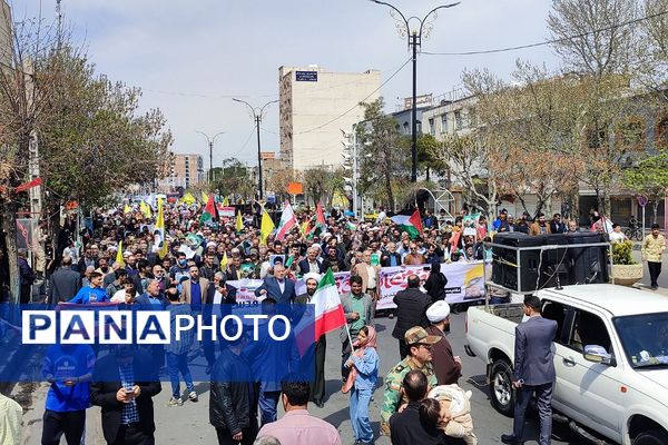 حضور پرشور مردم و مسئولان رباط کریم در راهپیمایی روز قدس
