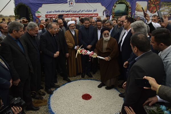 کلنگ‌زنی پروژه تصفیه آب در نیشابور با حضور مسئولان شهرستان نیشابور و استان خراسان رضوی