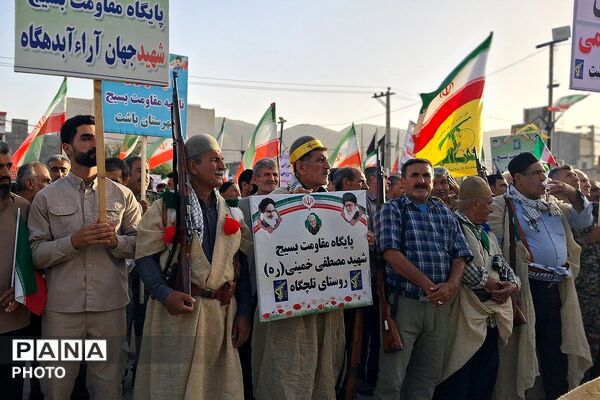 نمایش عظیم اقتدار جان‌فدایان ایران امام رضایی در باشت