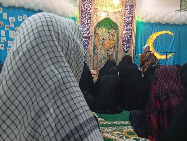مراسم شهادت حضرت زینب کبری در جمع معتکفین مسجد فاطمیه نیشابور