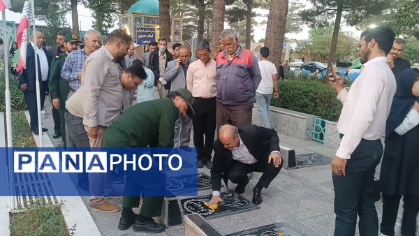 مراسم غبارروبی لاله زار شهرستان نیشابور به مناسبت گرامیداشت هفته معلم 