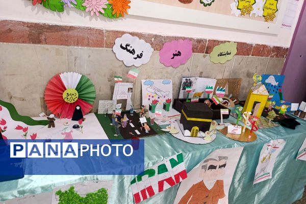 نمایشگاه آثار هنری دانش‌آموزان در دبستان نرجس بهارستان‌دو