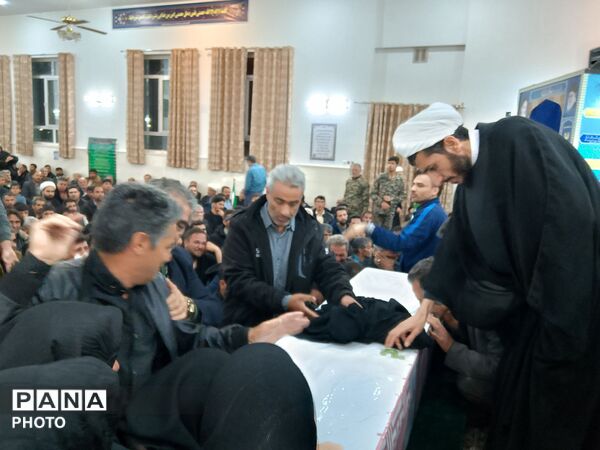 مراسم وداع با شهید علی‌اکبر خوافی در شهرستان میان‌جلگه