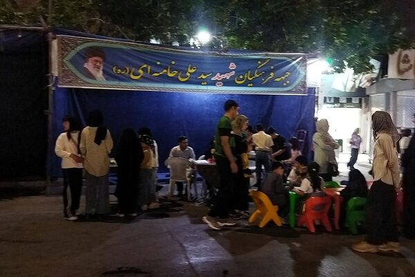 موکب جبهه فرهنگیان در نود و نهمین شب از اجتماعات مردمی 
