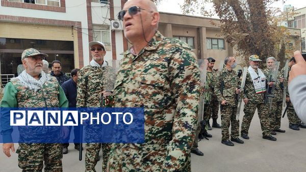 رزمایش گردان‌های بسیج فرهنگیان سپاه امام رضا (ع) در اداره‌کل آموزش و پرورش خراسان رضوی