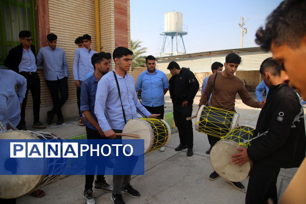 مراسم عزاداری ایام فاطمیه توسط دانش‌آموزان تنگستانی