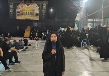 آئین عزاداری حسینی با غم و اندوه در امامزاده اسحاق(ع) اصفهان