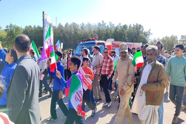 حضور  پرشور مردم بوموسی در راهپیمایی ۲۲بهمن 