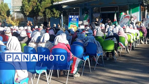 آیین نواختن زنگ استکبار ستیزی در دبستان صدف ناحیه ۶