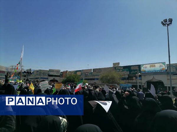 حضور پر شور مردم شهرستان کازرون در راهپیمایی روز قدس