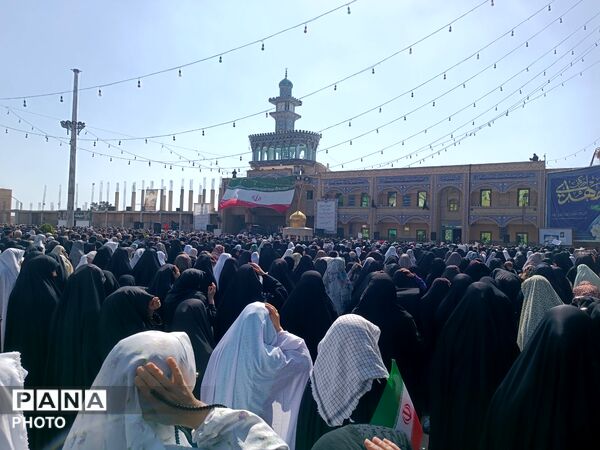 خروشِ بصیرت در صحن امامزاده جعفر (ع)؛ تالار قرآن پیشوا گنجایش دریای سوگواران مقتدا را نداشت