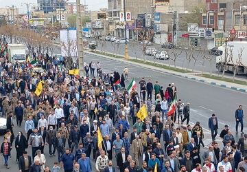 همبستگی مردم شهرستان اسلامشهر در راهپیمایی روز قدس