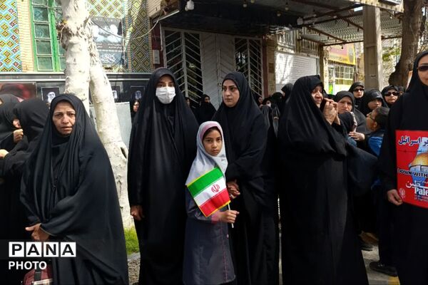 حضور دختران استهبانی به یاد دختران میناب در روز قدس