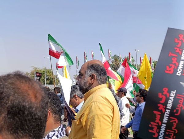 ابراز همدردی مردم سندرک و فین با مردم فلسطین در راهپیمایی روز قدس