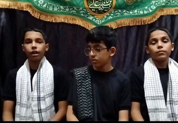 اجرای گروه سرود دانش‌آموزی رضوان به مناسبت هفته بسیج در مسجد ۱۴ معصوم کرج