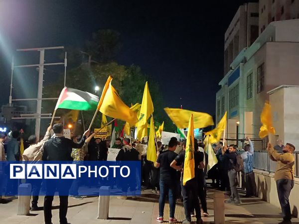 تجمع دانشجویان دانشگاه علوم پزشکی شیراز در محکومیت جنایت رژیم صهیونیستی