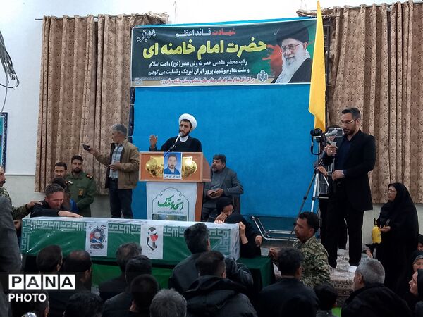مراسم وداع با شهید علی‌اکبر خوافی در شهرستان میان‌جلگه