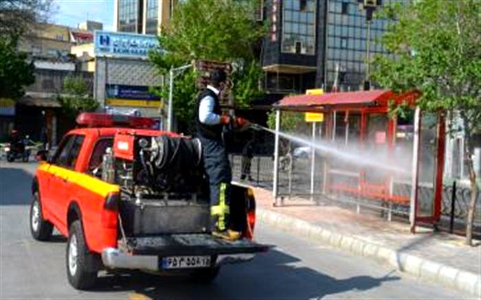 ضد عفونی ایستگاه های اتوبوس شهری