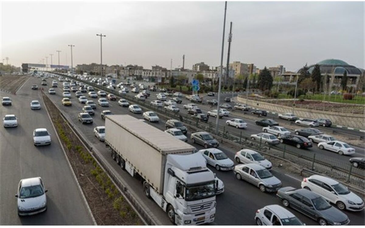 ترافیک سنگین در آزادراه قزوین - کرج - تهران
