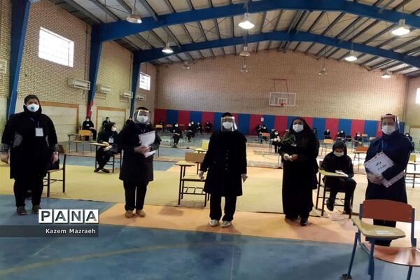برگزاری امتحانات نهایی دوازدهم متوسطه دخترانه درسالن ورزشی حجاب  شهرستان حمیدیه