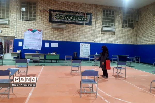 پاکسازی و گندزدایی فضای های آموزشی شهرستان هفتکل جهت جلوگیری از شیوع کرونا