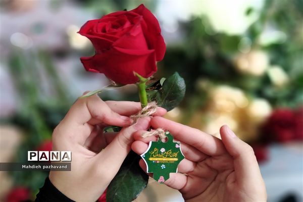 اهدای 1000 شاخه گل رزبه شهروندان شیرازی  به مناسبت عید غدیر