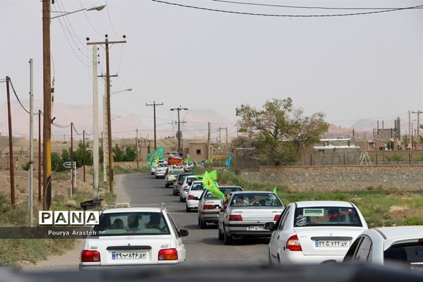 کاروان شادی خودرویی و موتوری خانوادگی در شهرستان خوسف در روز عید سعید غدیرخم