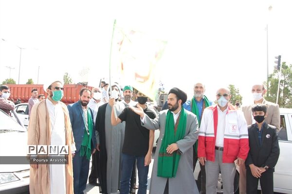 کاروان شادی خودرویی و موتوری خانوادگی در شهرستان خوسف در روز عید سعید غدیرخم
