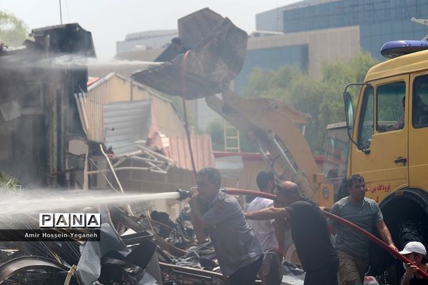 آتش سوزی بازار پردیس کیش