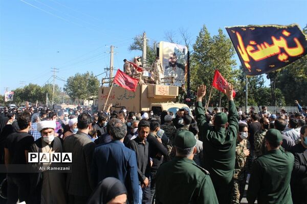 مراسم تشیع پیکر شهید مدافع حرم محمد بلباسی در قائم شهر