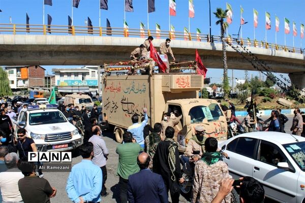 مراسم تشیع پیکر شهید مدافع حرم محمد بلباسی در قائم شهر