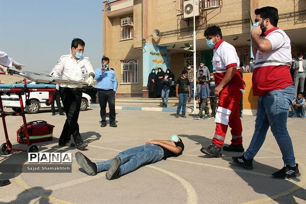 برگزاری مانور زلزله در ناحیه 3 اهواز