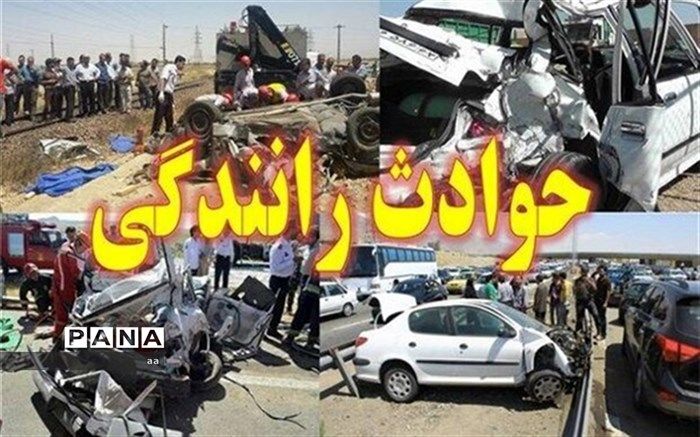 ١٧ مصدوم در پی تصادف سه اتوبوس و نیسان