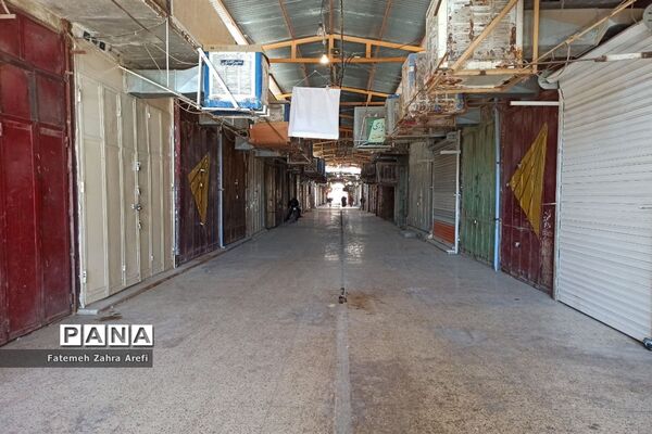 ششمین روز از محدودیت‌های کرونایی در بازار مرکزی زابل