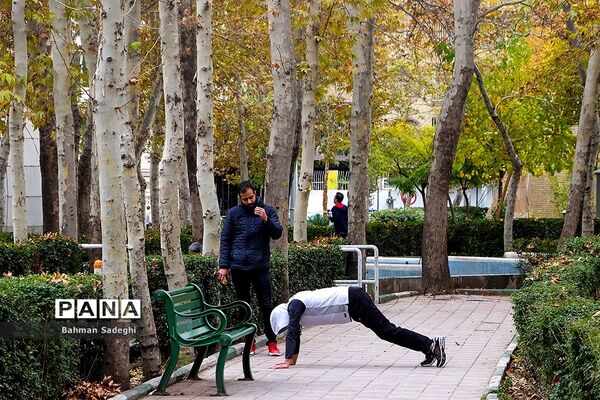 ورزش در پارک زیر سایه کرونا