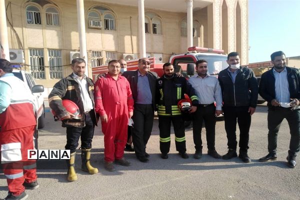 برگزاری مانور زلزله در اداره آموزش و پرورش کارون