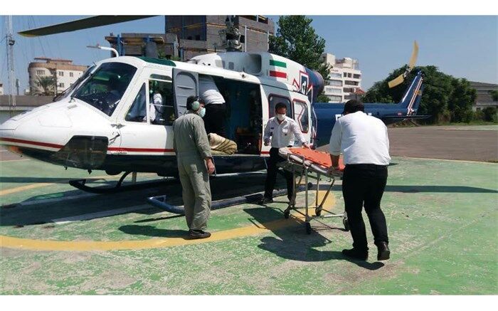 بالگرد اورژانس مازندران به کمک موتورسوار مصدوم آمد